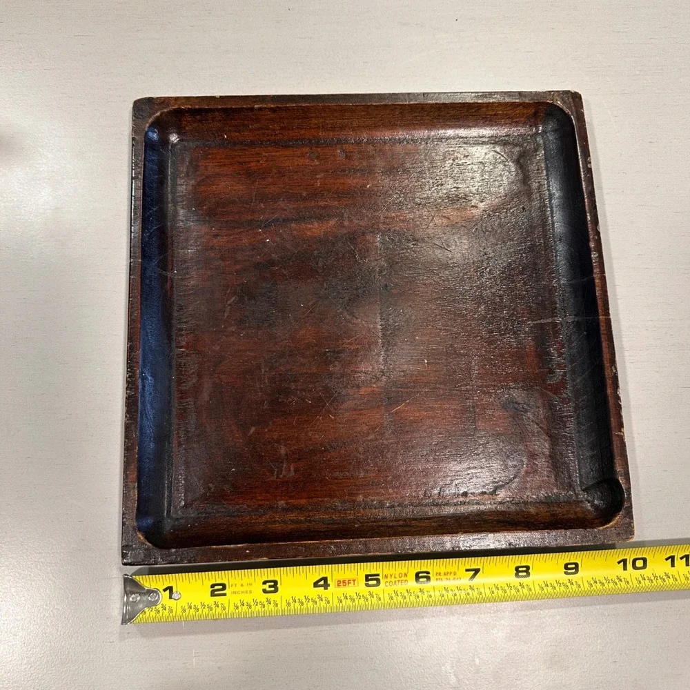 Vintage Tray The Gal Ltd Bombay India Solid Mahogany Display Stand Vase Base‎